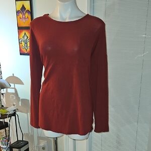 Chic Rust Long Sleeve Women's Blouse